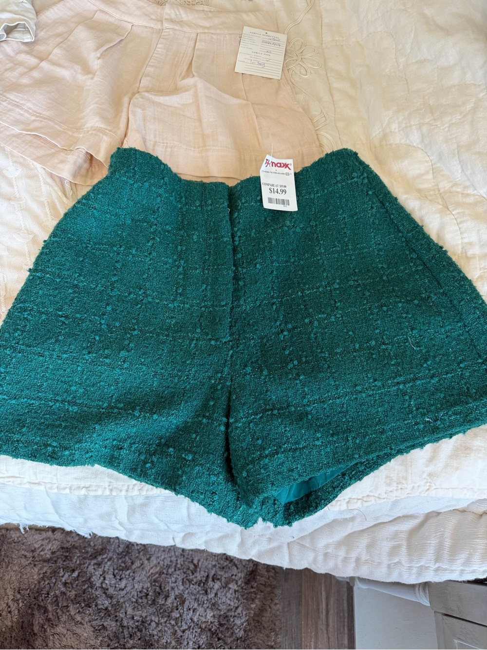 Abercrombie & Fitch Teal High-Waist Tweed Women’s Shorts